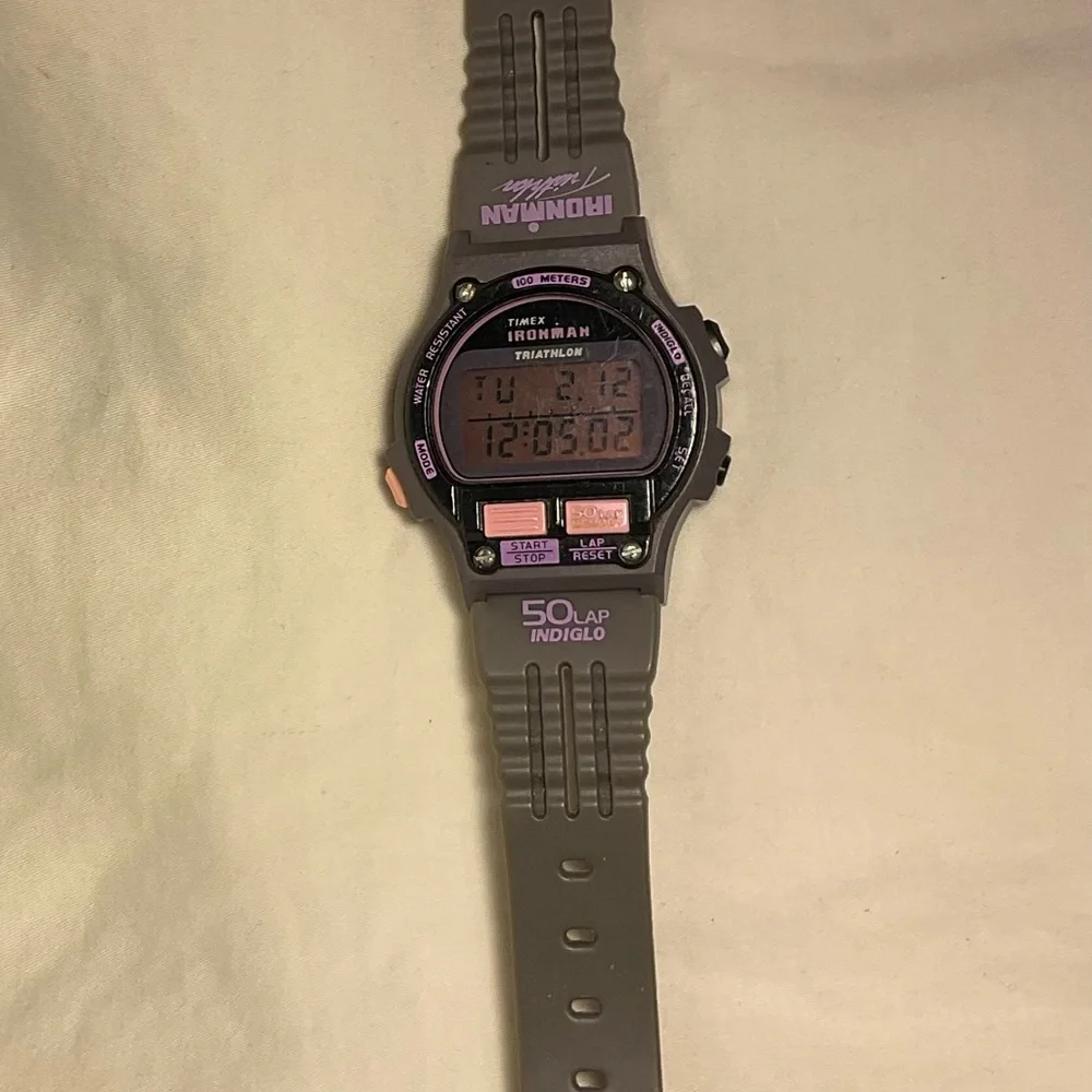 RARE Timex Ironman Triathlon Ladies/Womens Watch Pink/Purple Indiglo Vintage